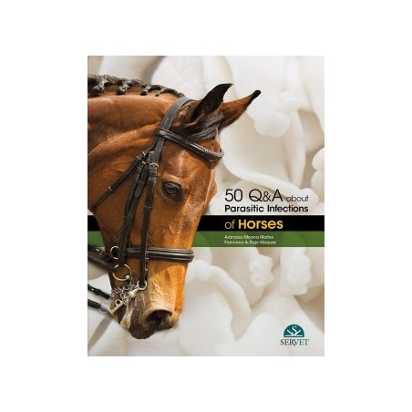 50 Q&A about Parasitic Infections of Horses - book cover - veterinary book