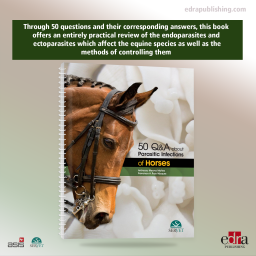 50 Q&A about Parasitic Infections of Horses - book cover - veterinary book